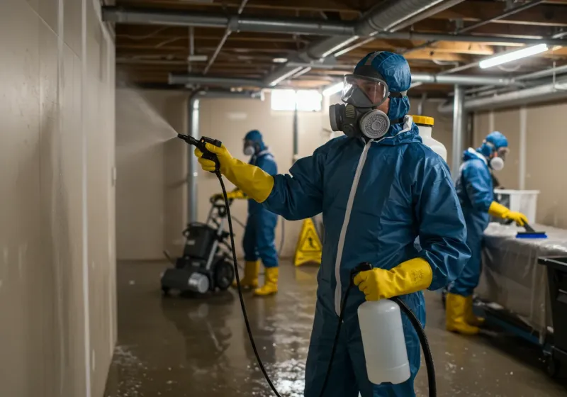 Basement Sanitization and Antimicrobial Treatment process in Meadow Woods, FL